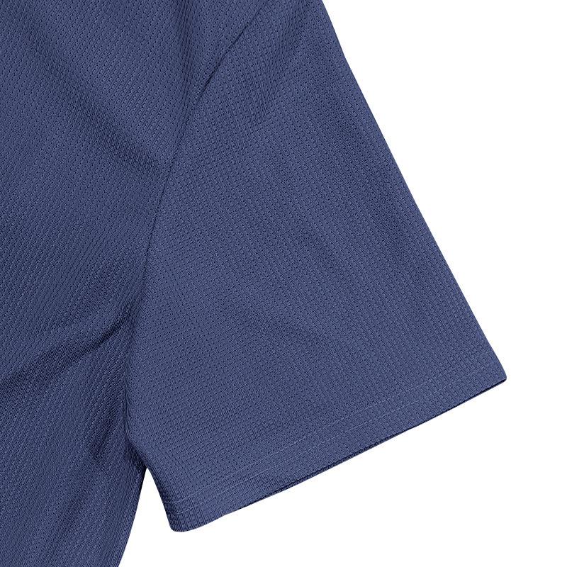Men's Waffle Collar Polo and Shorts Sports Casual Set