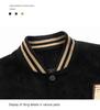2025 Men's Casual Suede Baseball Jacket - American Street Style with Embroidered Collar
