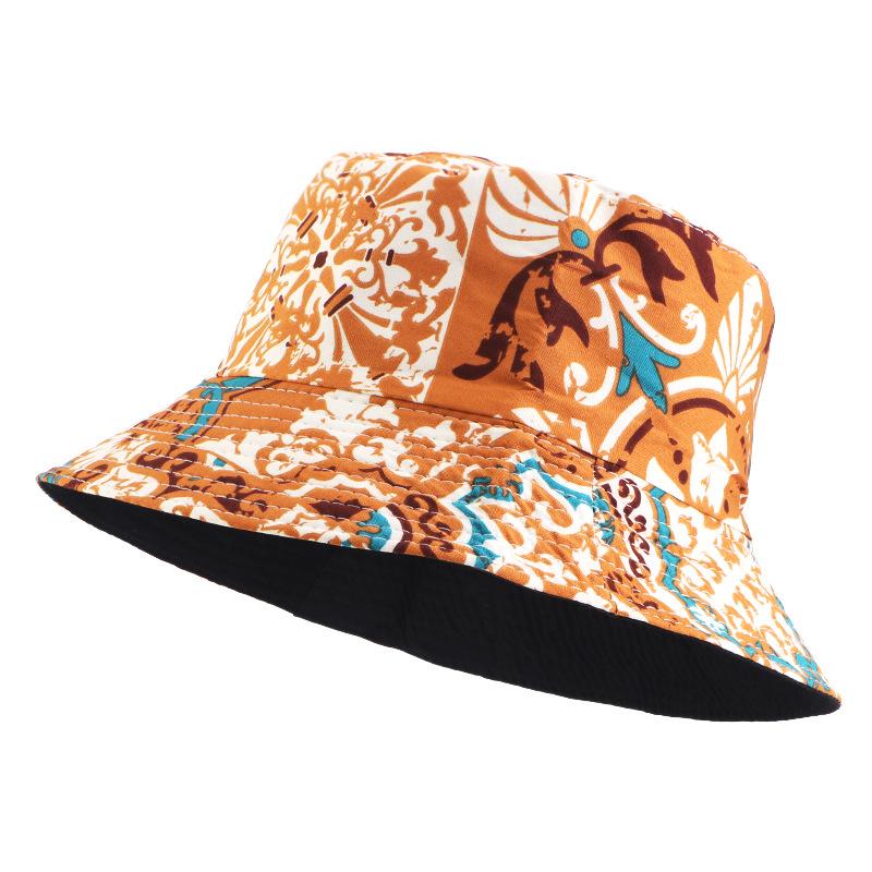 New Polished Printed Pot Hat Double-sided Bucket Hat Outdoor Travel Visor