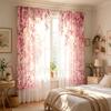 Digital Printed Curtains with Pink Romantic Design, Stylish Window Drapes for Living Room Bedroom Home Decoration