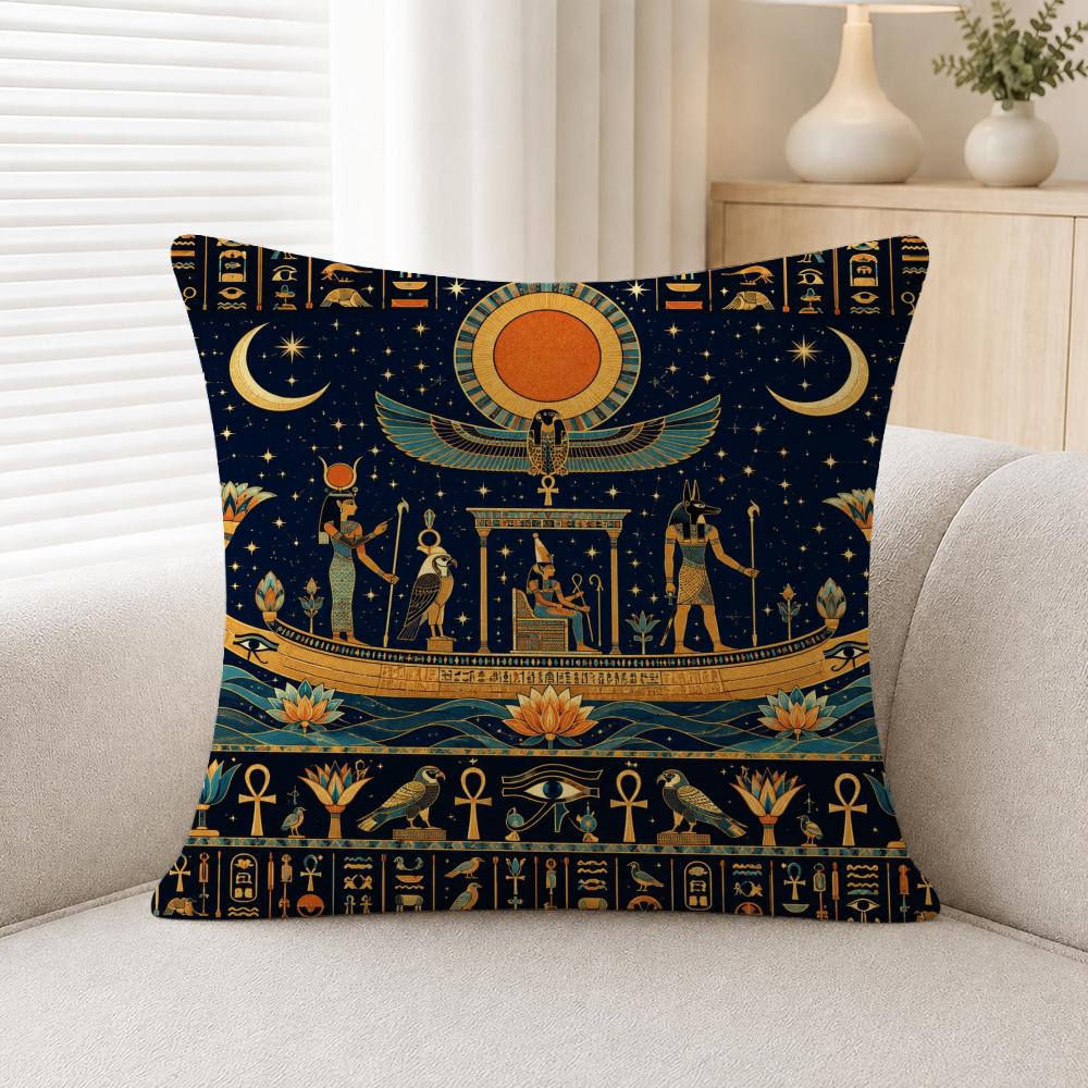 Art Majestic Mystery Ancient Egyptian Art Cushion Cover Soft Plush Fluffy Throw Pillow Cases For Sofa Bedroom Home Decor