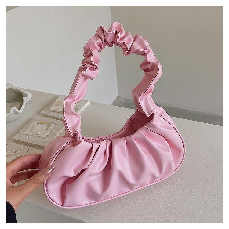 Nuova Borsa a Mano da Donna Pieghettata a Nuvole in Pelle PU Borsa a Spalla Casual Adatta per Viaggi e Uso Quotidiano (Design Raviolo)