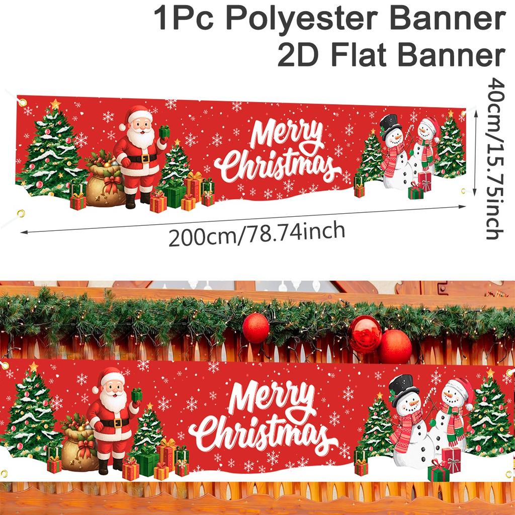 Christmas Outdoor Banner Flag Merry Christmas Decoration for Home 2026 Xmas Ornament Navidad Natal Noel Gift Happy New Year 2026