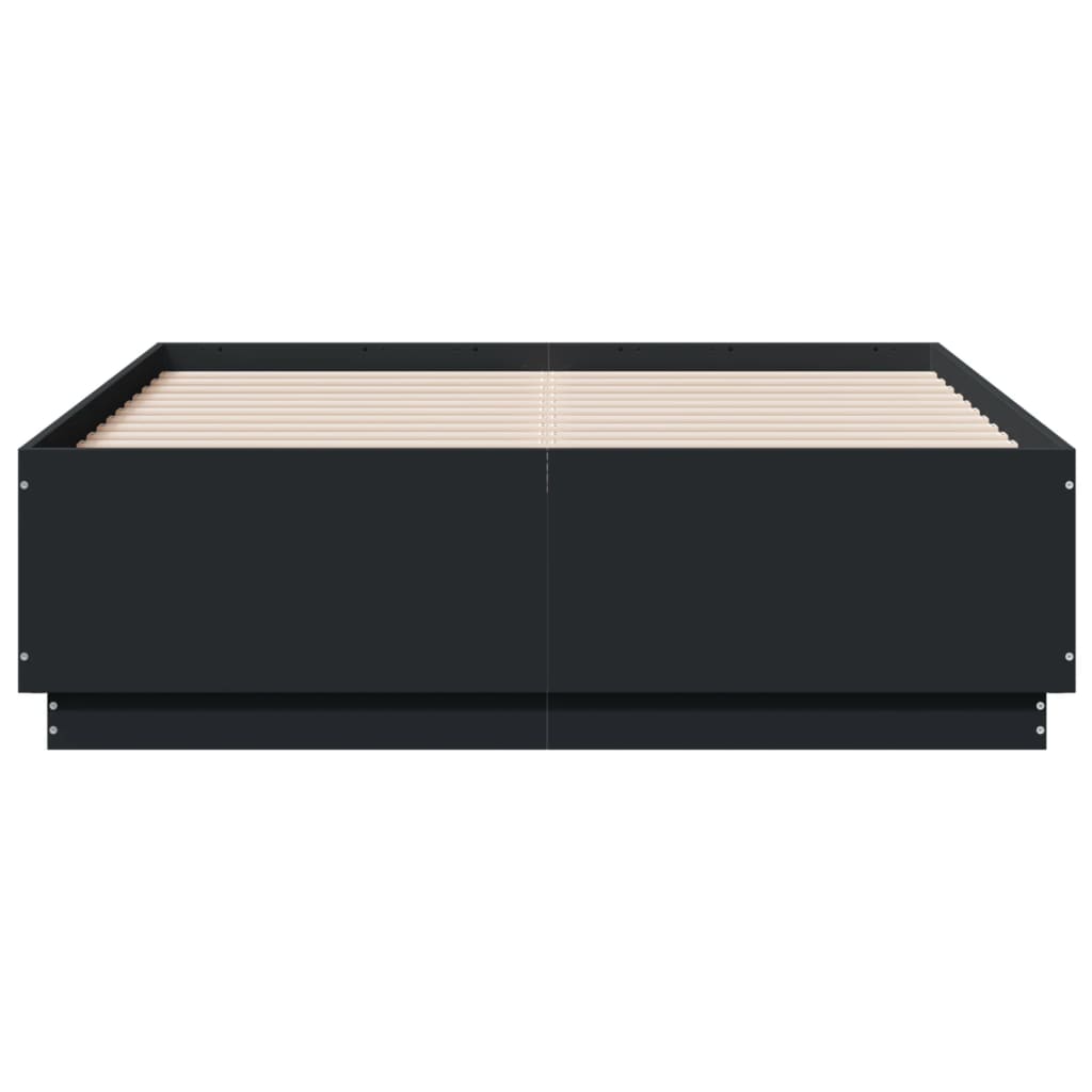Bed Frame Black 135x190 cm Engineered Wood