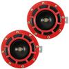 2 Pieces Car Horns 12V Motorcycle Modified Trumpets Super Loud Electric Loudspeaker for Truck RV  Red