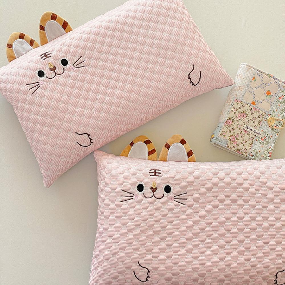 2Pcs Cartoon Pattern Summer Ice Bean Pillowcase Rectangular Pillow Protecter  Dormitory