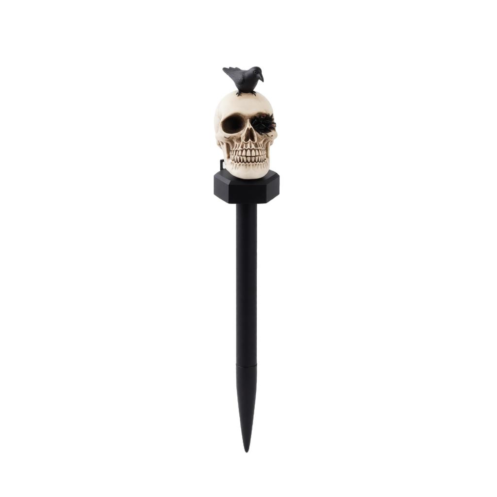Solar Powered Skeleton Stake Light Resin Outdoor Garden Decoration with Pumpkin Design for Yard Pathway Lawn Patio Halloween Holiday Display