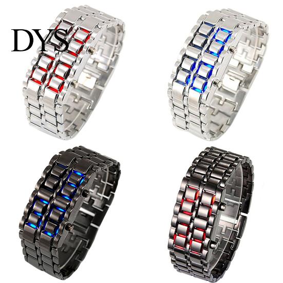 Fashion LED Digital Alloy Men Women Wrist Watch Bracelet Chain Valentines Gift
