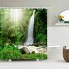 High Quality Natural Landscape Rain Forest Fabric Shower Curtain Waterproof Bath Curtains For Bathroom Decorate With Hooks