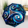 1pc Triskele Automatic Folding Umbrella, 8-Rib Iron Frame, Casual Outdoor Accessory for Birthday Festival Gifts yy251128182