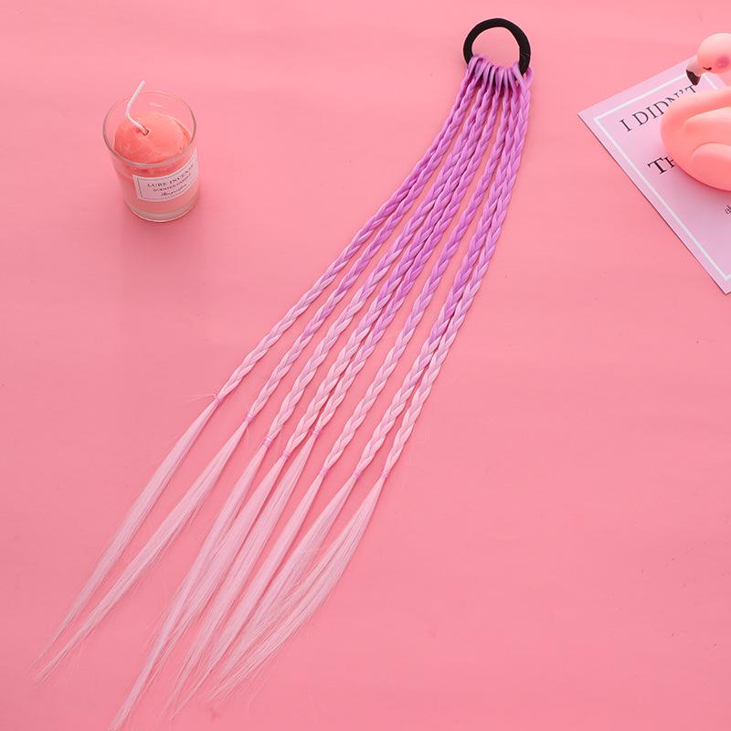 Colorful Braided Hair Ties: Jazz Dance Wig for Kids