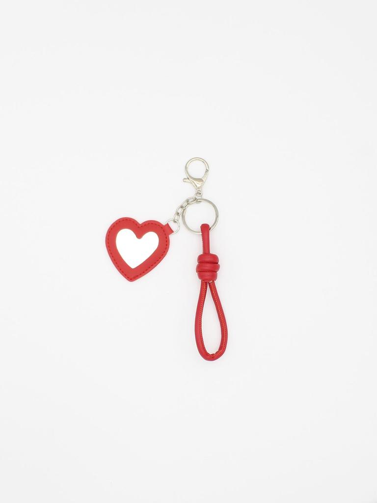 Handmade Woven PU Rope Mirror Keychain Bag Ornament