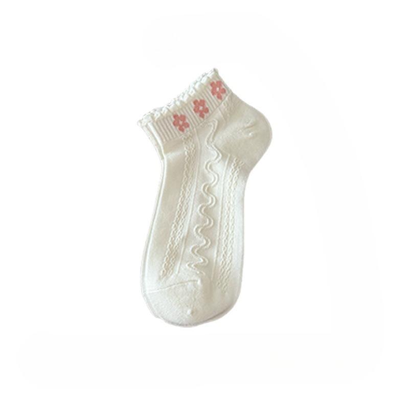 Floral Socks, Children's Short Socks, Summer Lightweight Cotton Socks, Mesh Ventilation, Strawberry Style, Versatile, Trendy, Short Tube, Summer