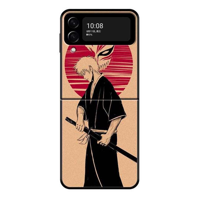 Japanische Comics Bleach Kurosaki Ichigo Hülle für Samsung Galaxy Z Flip 4 Z Flip3 5g Hülle für Galaxy Z Flip Pc Hard Phone Shell