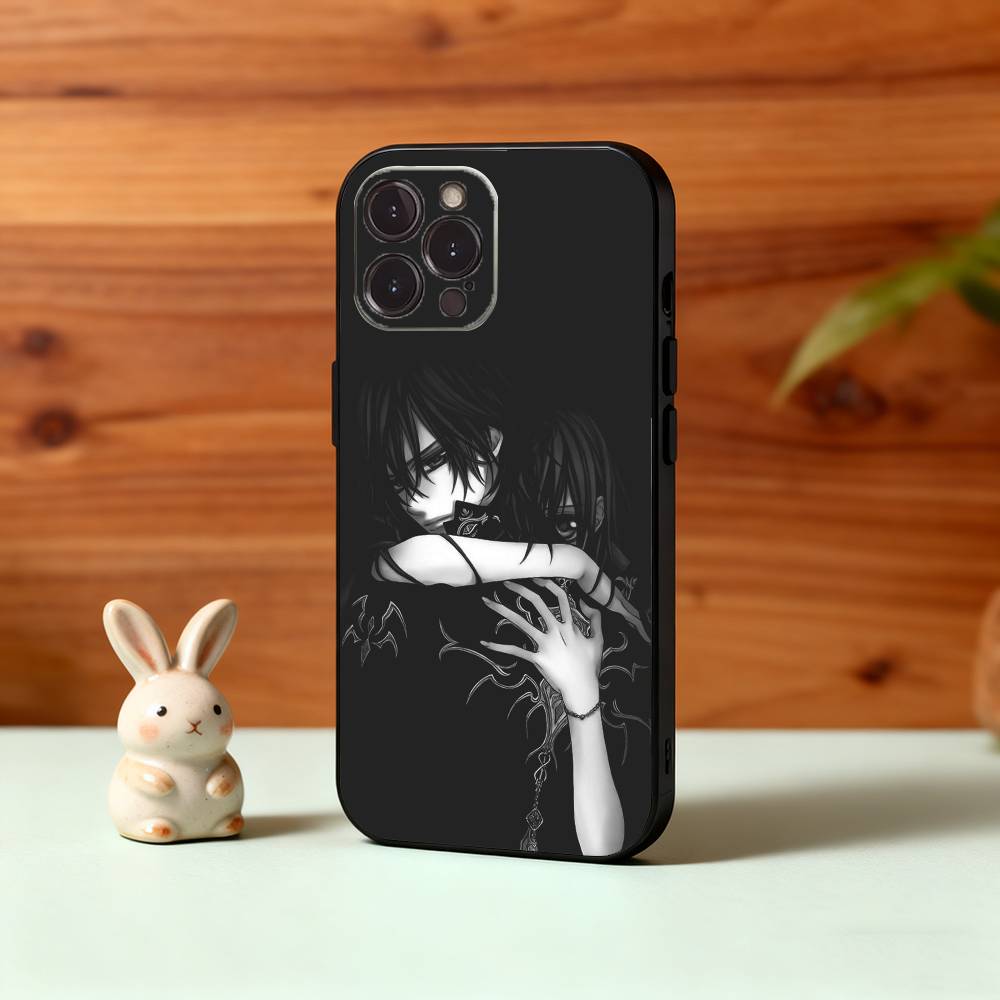 Anime V-Vampire K-Knight Phone Case For iPhone17,16,15,14,13,12Plus,Pro Max,XS,5G Soft Silicone Black Cover