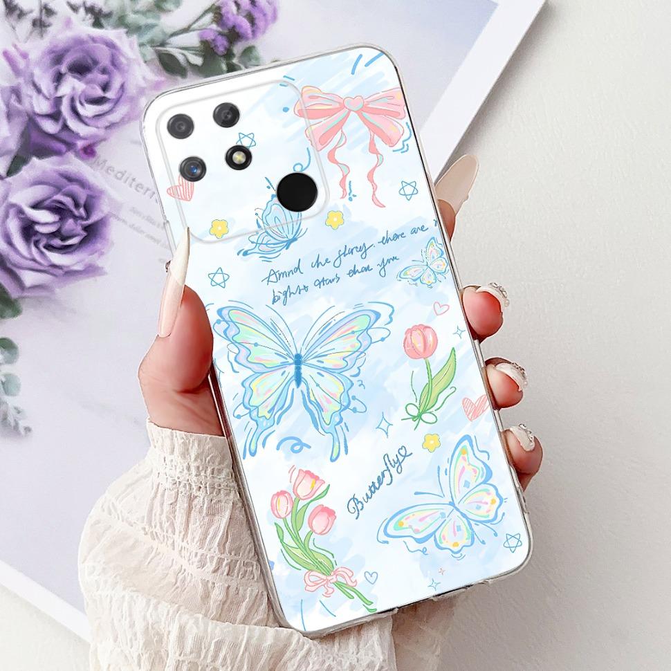Soft Full RMX3430 Protective Cover For Realme Narzo 50A Casing Cat Pattern For Realme Narzo 50A Narzo50A Silicone Covers Case