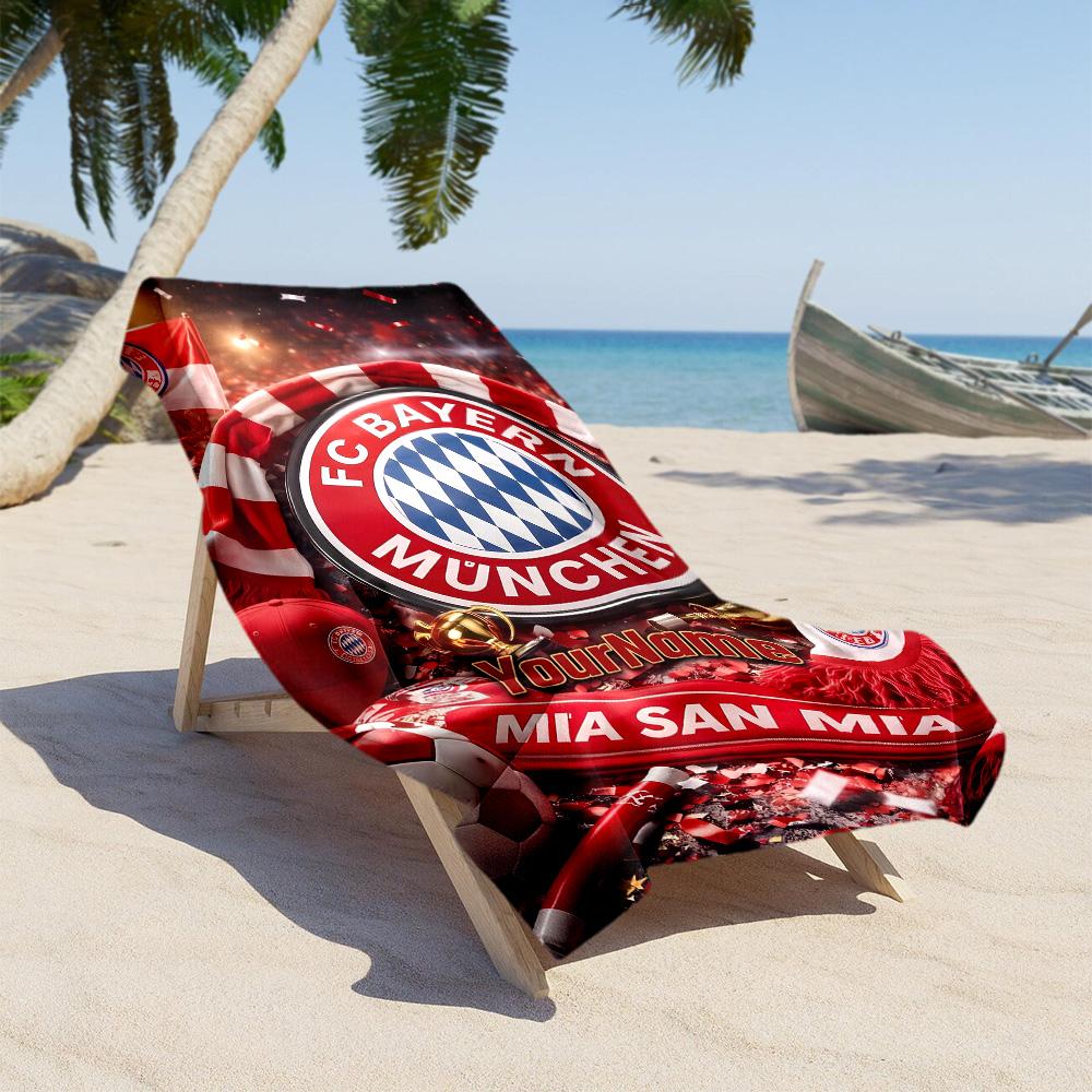 Asciugamano da Spiaggia Personalizzato Bayern Monaco Asciugatura Rapida Morbido Microfibra Adatto per Sport Viaggi Nuoto Yoga Bagno Spiaggia e Piscina