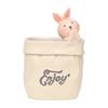 Xiaobudian Wrinkled Paper Bag Pen Holder with Animal Decor, Resin Desk Organizer & Succulents Planter, Cute Stationery Gift for Students Office