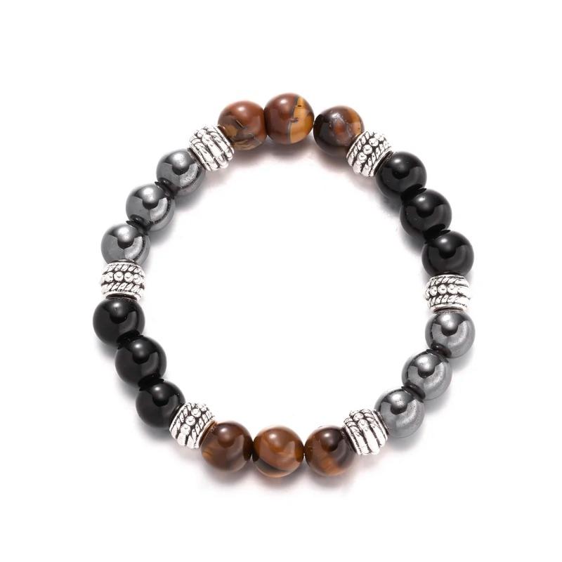 Natural Stone Tiger Eye Beads Bracelet Handmade Casual Jewelry for Men Women Fashion Adjustable Bracelet Hommes Bijoux Gift