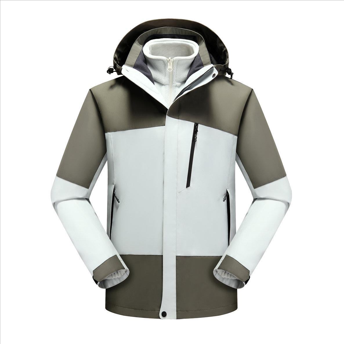 

Мужская куртка-штормовка 3-в-1 со съемным пуховым подкладом для осени и зимы - Толстое теплое пальто для альпинизма M