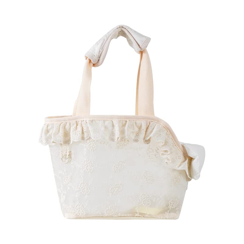 dog carrier bag for small and cotton bag with soft foldable travel puppy carrier 33cm L x 17cm W x 27cm Lace-design dogs, puppies, cats, sides,