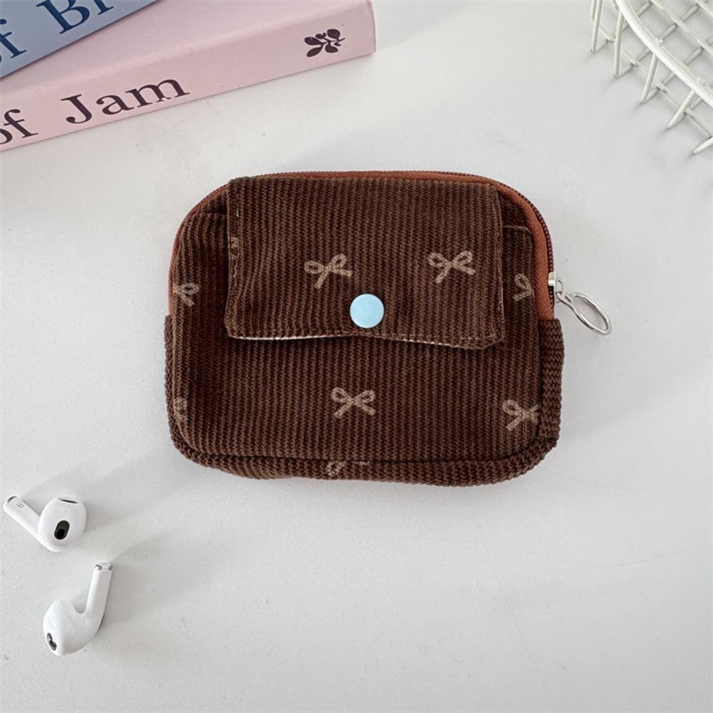 Bow Ethnic Style Coin Purse Polka Dot Small Cosmetic Bag Zipper Pouch Earphone Bag  Travel