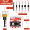 Woodworking Limit Countersink Drill Bit Set High Speed Steel Drill Bits with Depth Stop and 1/4" Shank for Wood Particle Board