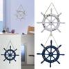 Beach Style Wooden Ship Wheel Rudder Wall Hanging Nautical Steering Wheel for Sea Decor Home