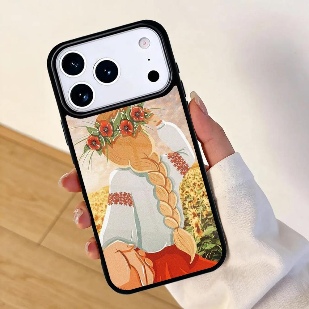 U/kraine Ukrainisches Mädchen Handyhülle Für Apple iPhone 17 air 16 Pro Max 15 Pro Max 14 13 12 11 Mini Rückseite