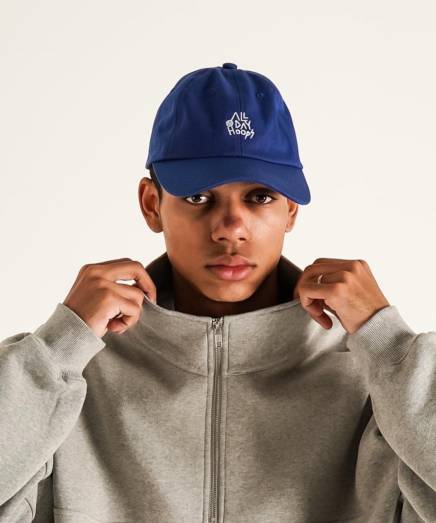 ALL DAY HOOPS Logo Embroidered Ball Cap Hoop Blue