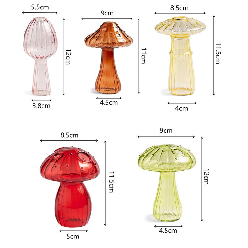 M-Modern-Set Of 5 Colored Plant Propagation Station Mini Glass Terrarium For Plants, Unique Small Glass Vase