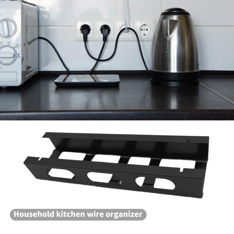 Convenient Wire Management Tray Adjustable Charging Cable Storage Shelf No Drilling Power Cord Holder for Office