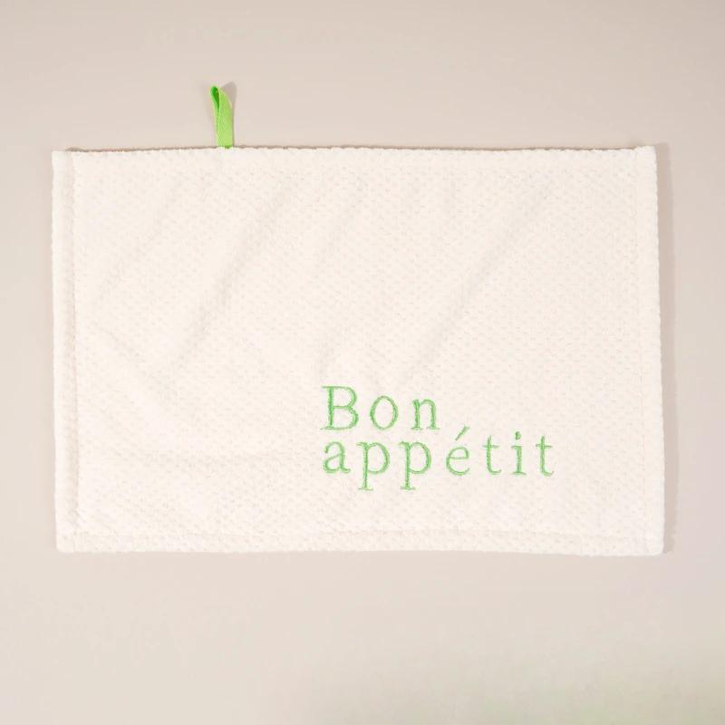 Nordic Hanging Hand Towel Home Embroidery Thickened Coral Velvet Absorbent Small Towel for Kitchen Bathroom Hankerchief