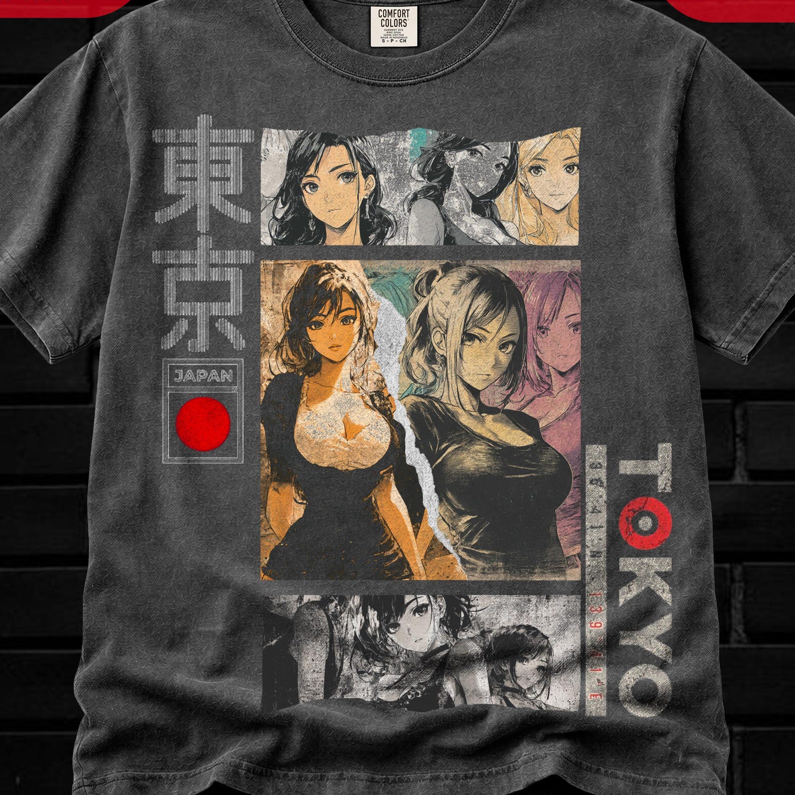 Hot Anime Girl Shirt, Tokio Girl Shirt, Sus Anime Girl Face, Washed Anime tee, Manga shirt, Anime Gift, Vintage anime shirt, Anime Girl Pose S