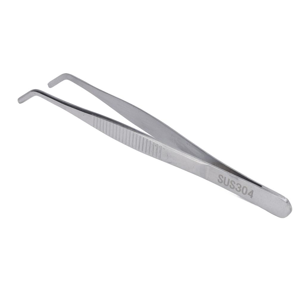 16cm Stainless Steel Tweezers 304 High Accuracy Serrated Fine Tip Tweezer for Laboratory Surgical