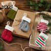 Winter Seasonal Home Decor Mini Knitted Christmas Stocking Ornaments, Knit Xmas Tree Hanging Decor, Small Indoor Holiday Party Supplies Pendants