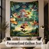 Custom Text Printed Tapestry Asterix & Obelix Pattern Large Wall Hanging Indoor Room Decor