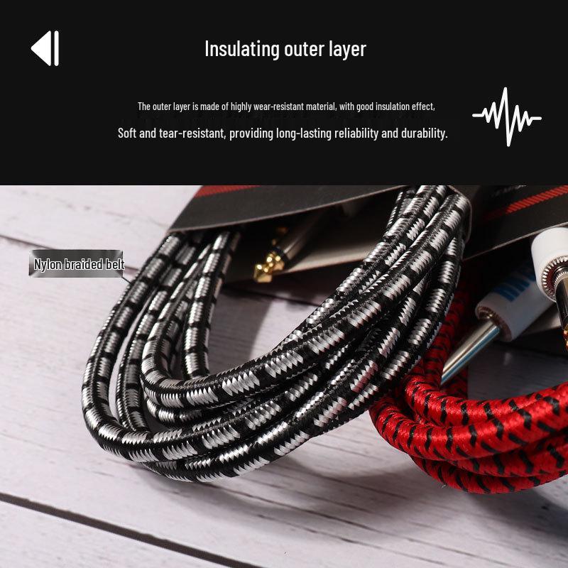 Gitarren-Rauschunterdrückungs-Nylon-Geflecht-Effektpedal-Verbindungskabel für E-Gitarren und Akustikgitarren