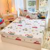 1Pc Cotton Bed Sheet For Kids Cartoon Style Car Printed Fitted Sheet With Elastic Band For Boys Pure Cotton Single Bed Cover