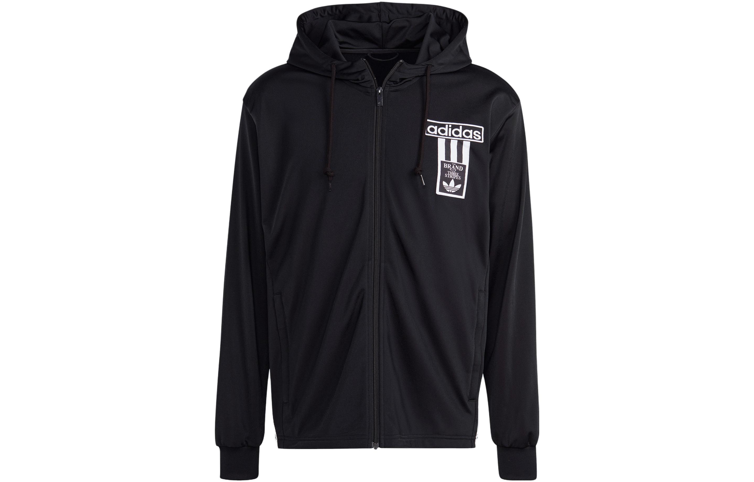 Adidas Originals Sweatshirts Men s Black Hooded Moderate Cardigan IN8079 L