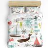 Lighthouse Anchor Rudder Nautical Bedding Set 3pcs Duvet Cover Pillowcase Kids Adult Quilt Cover Double Bed Set Home Textile
