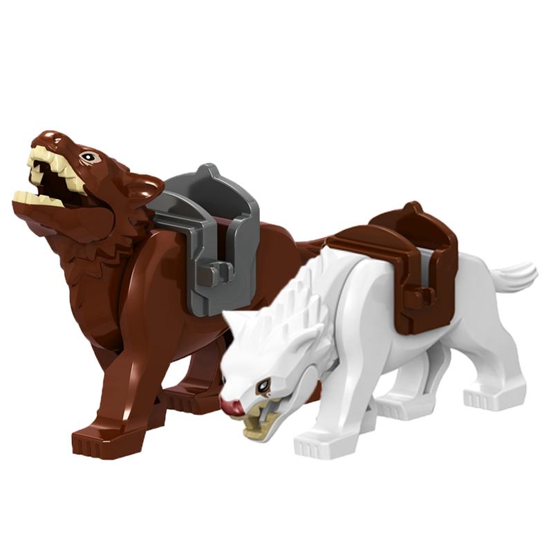 Medieval Soldier Figures Building Block War Horse Jungle Adventure Beast War Wolf Military Waffen Helmet  Armor Sets Blocks Toys