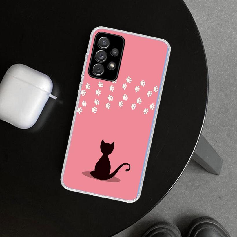 Cat Footprint Funny Paw Cute Phone Case for Samsung Galaxy A17 A16 A26 A36 A56 A57 A37 A15 A25 A35 A55 A14 A24 A34 A54 A13 A23 A