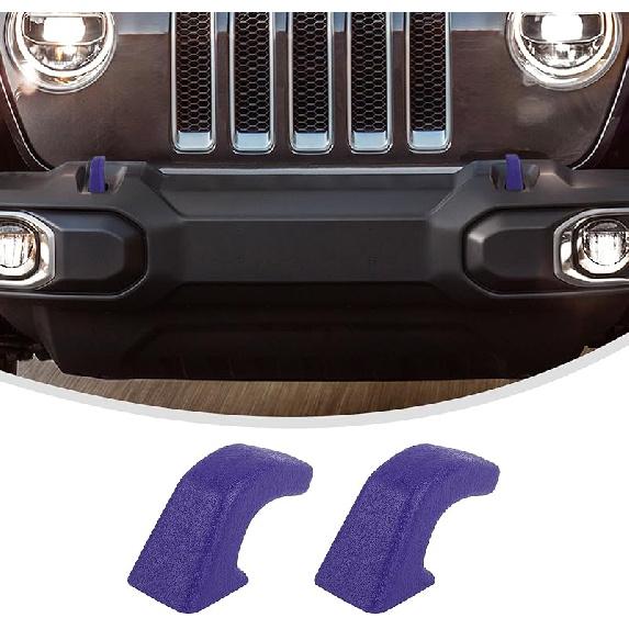 Lkip Tow Hook Covers for Jeep Wrangler 4XE JL JK & Gladiator JT (2007-2025) - Rubber Sleeve Protectors for Front Bumper, Exterior Accessories(Black)