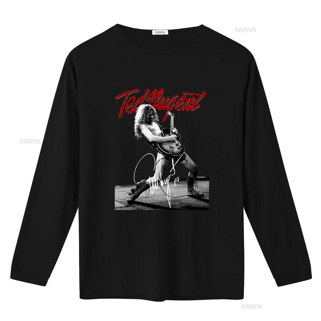 Vintage Ted Nugent Live Black For Fans All Size T Shirt Vintage Washed Breathable Graphic Slightly Versatile Streetwear Fashion