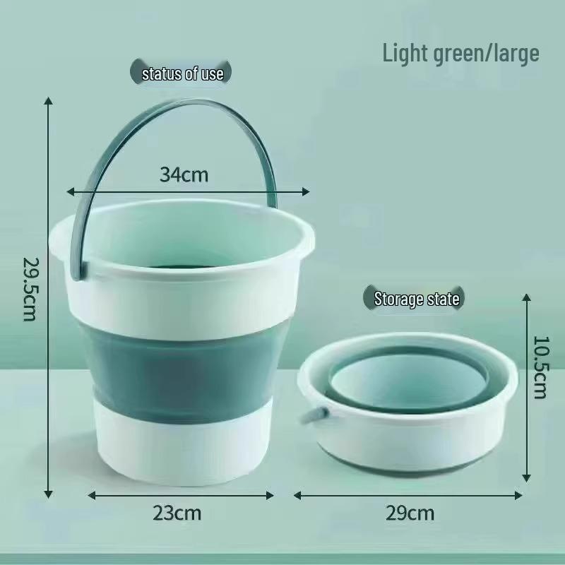 Durable Folding Portable Multi-Use Plastic Bucket: Ideal for Laundry, Outdoor Fishing, Car Storage, and More