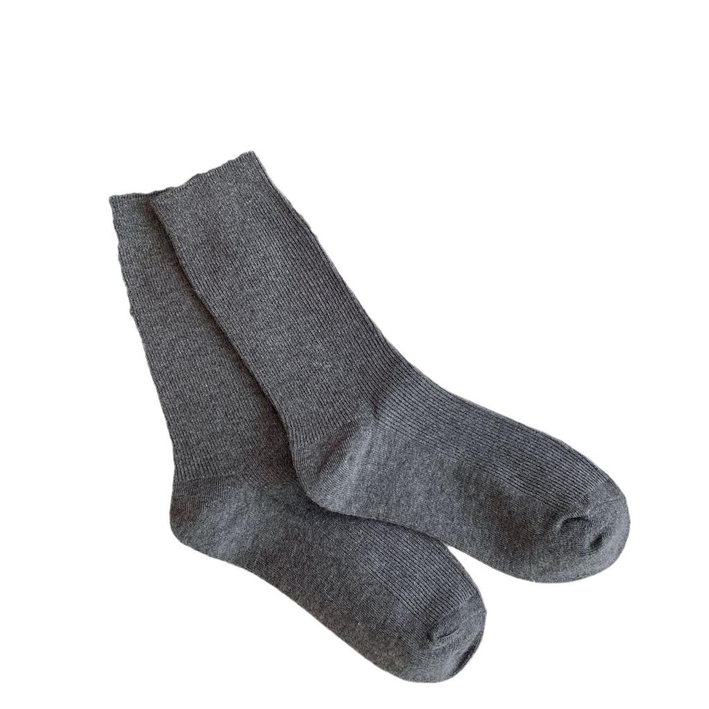 Grey Socks Medium Tube Socks Summer Trendy Solid Color Ballet Style With German Training Shoes Loose Stacking Socks