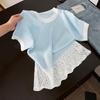 Women's Hollow Knit Ice Silk Short Sleeve T-Shirt