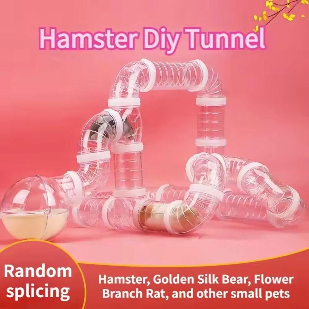 5.5cm Diam Hamster Toy Maze Transparent Hamster Coop External Pipelines Hamster Accessories
