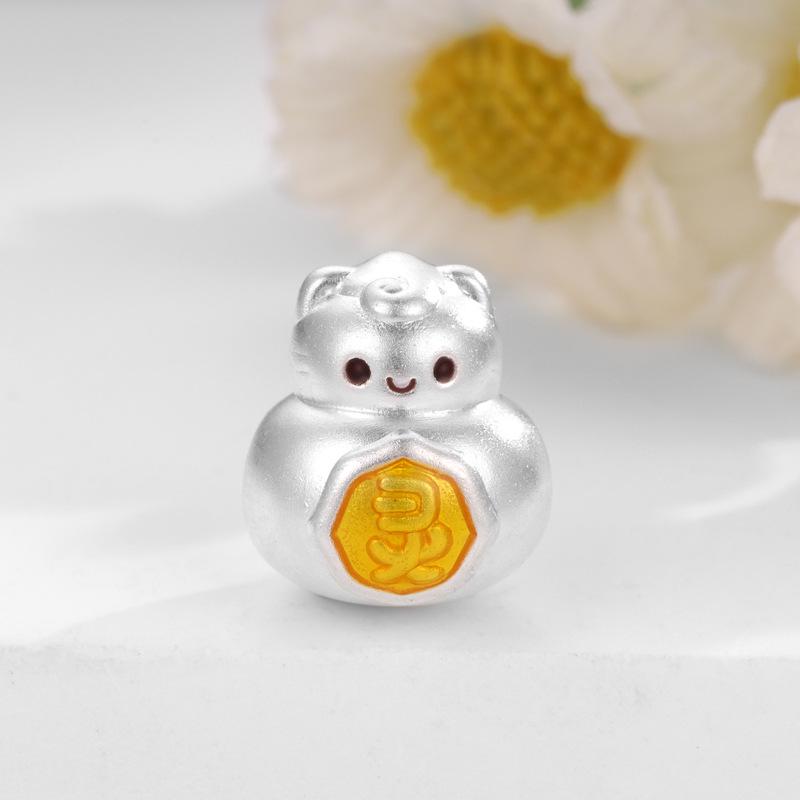 999 Silver Gourd Cat Beaded String for DIY Jewelry